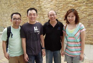 Jeremy and Dr. Ho in the center, with a couple of students from Hong Kong